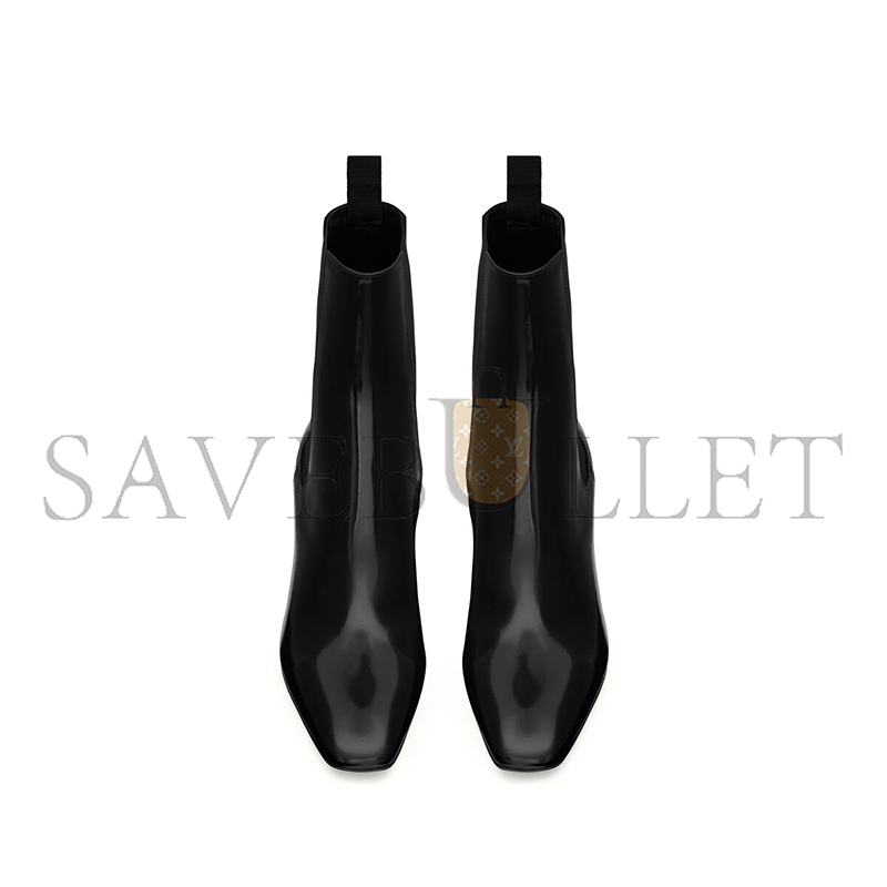 YSL BETTY CHELSEA BOOTS IN GLAZED LEATHER 818275AAEHG1000